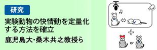 実験動物の快情動を定量化する方法の確立　鹿大・桑木教授ら